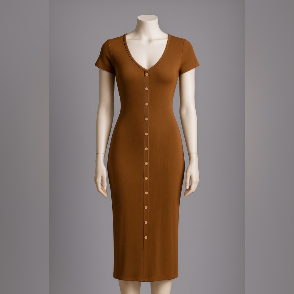 Fashion Nova Brown Midi Dress